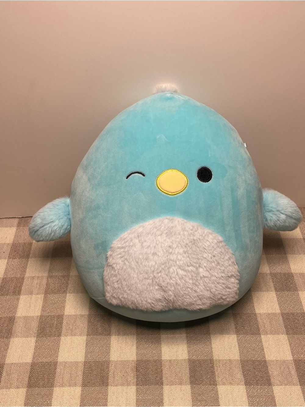 Large Plush Blue Winking Squishmallow Stuffed Toy - Soft Plush